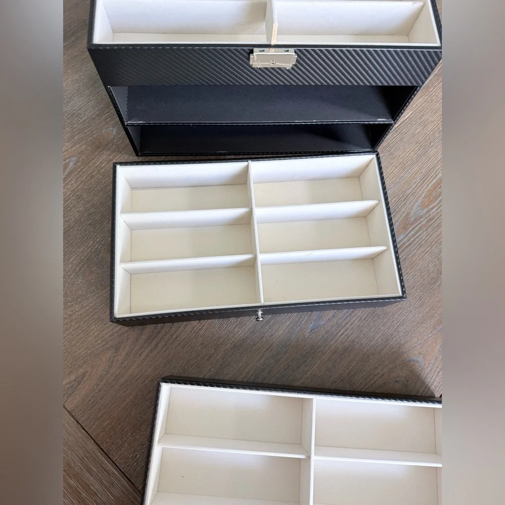 Classic Black 3-Tier Jewelry/ Sunglasses Organizer Box